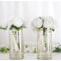 custom Gold Striped Cylinder Vases